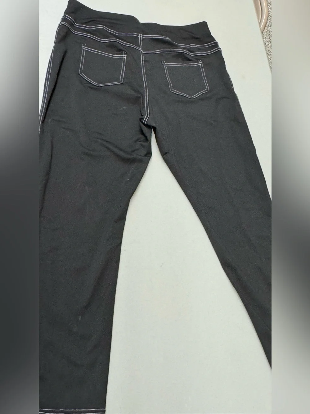 Black Women's Leggings comfy plus size stretchy pants 3XL w Elastic waistband